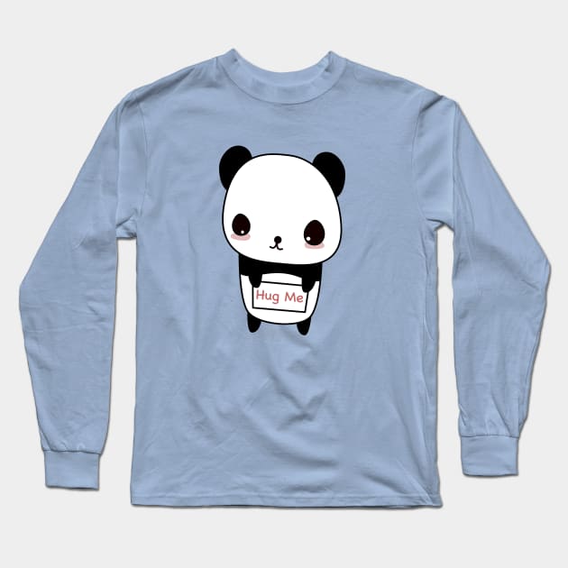 Hug Me Panda Long Sleeve T-Shirt by happinessinatee